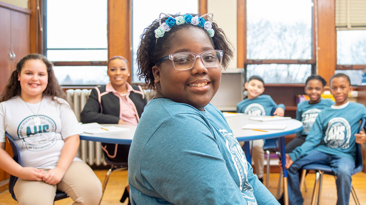 Academy of Health Sciences student in classroom